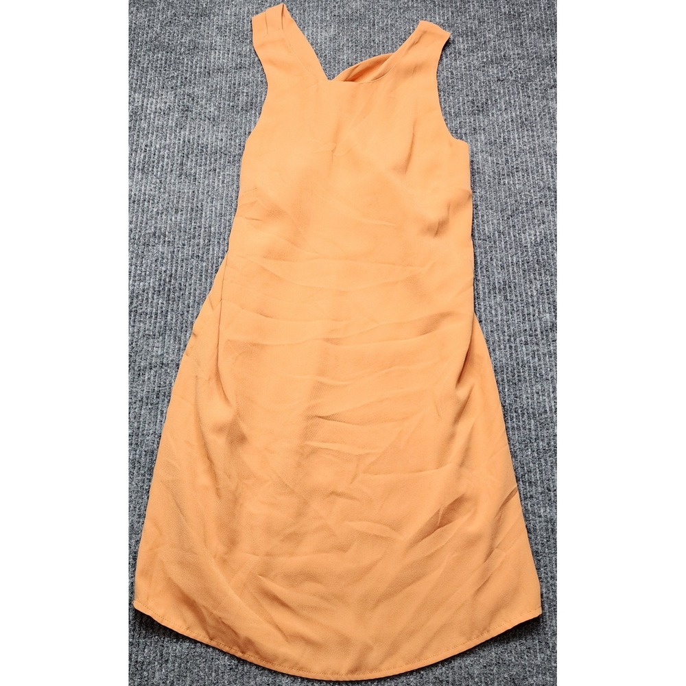 Mango MNG Basics Orange Twisted Open Back Sleeveless Shift Dress 53010608 Size M